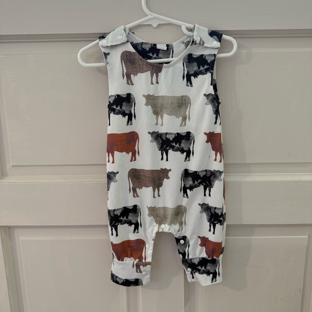 Cow Print Baby Romper